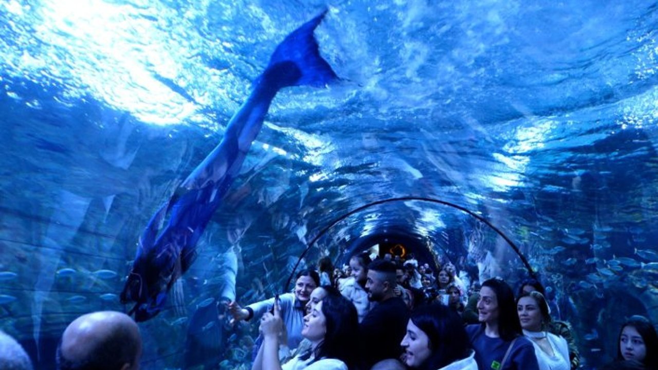 TRABZON AKVARYUM’DAKİ 'DENİZ KIZI' GÖSTERİSİ İZLEYENLERİ BÜYÜLEDİ