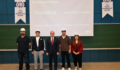 KTÜ İNŞAAT MÜHENDİSLİĞİ BÖLÜMÜ 1. SINIF ÖĞRENCİLERİ BARETLERİNİ TAKTI