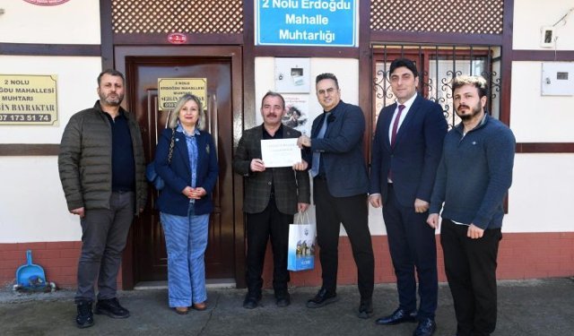 GERİ DÖNÜŞÜMDE FARKINDALIK OLUŞTURAN MUHTARLARA TEŞEKKÜR BELGESİ VERİLDİ