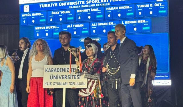 KTÜ HALK DANSLARI TOPLULUĞUNDAN TÜRKİYE ÜÇÜNCÜLÜĞÜ