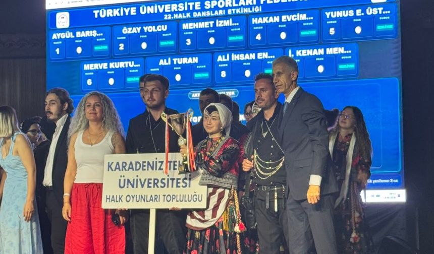 KTÜ HALK DANSLARI TOPLULUĞUNDAN TÜRKİYE ÜÇÜNCÜLÜĞÜ