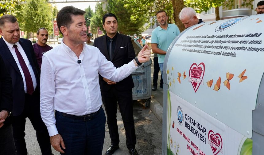ORTAHİSAR’DA ÇÖP KONTEYNERLERİ, MODERN SİSTEM İLE YENİLENİYOR