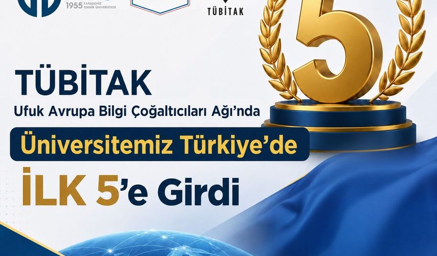 KTÜ, TÜBİTAK UFUK AVRUPA BİLGİ ÇOĞALTICILARI AĞI'NDA, TÜRKİYE'DE İLK 5'E GİRDİ